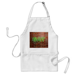 SlipperyJoe illuminated gay neon sign bright vivid Standard Apron