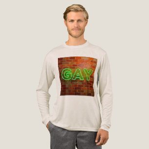 SlipperyJoe illuminated gay neon sign bright vivid Tri-Blend Shirt