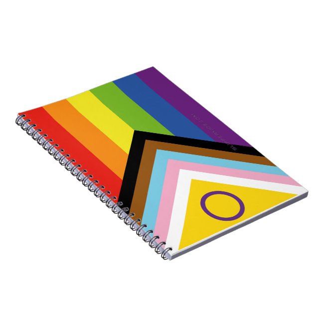 SlipperyJoe Intersex Progress Pride Flag rainbow s Notebook (Right Side)