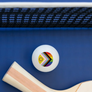 SlipperyJoe Intersex Progress Pride Flag rainbow s Ping Pong Ball