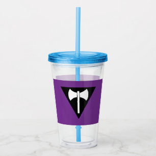 SlipperyJoe lesbian pride flag powerful gay femini Acrylic Tumbler