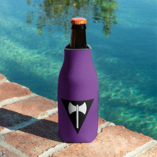 SlipperyJoe lesbian pride flag powerful gay femini Bottle Cooler