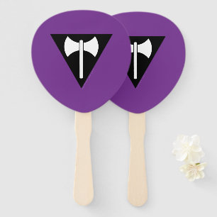 SlipperyJoe lesbian pride flag powerful gay femini Hand Fan
