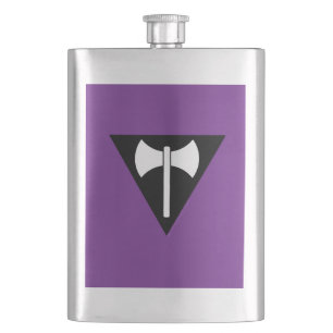 SlipperyJoe lesbian pride flag powerful gay femini Hip Flask