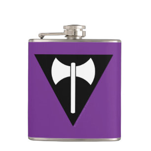 SlipperyJoe lesbian pride flag powerful gay femini Hip Flask