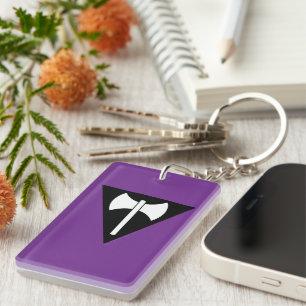 SlipperyJoe lesbian pride flag powerful gay femini Key Ring