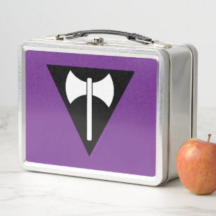 SlipperyJoe lesbian pride flag powerful gay femini Metal Lunch Box