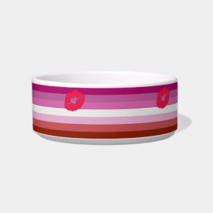 SlipperyJoe lipstick lesbian pride flag feminine c Bowl