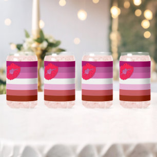 SlipperyJoe lipstick lesbian pride flag feminine c Can Glass