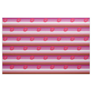 SlipperyJoe lipstick lesbian pride flag feminine c Fabric