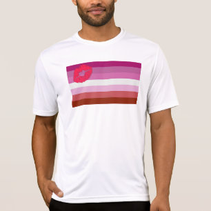 SlipperyJoe lipstick lesbian pride flag feminine c T-Shirt
