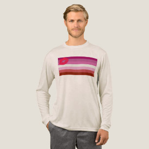 SlipperyJoe lipstick lesbian pride flag feminine c Tri-Blend Shirt