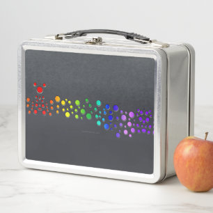 SlipperyJoe love bubbles red orange yellow green c Metal Lunch Box