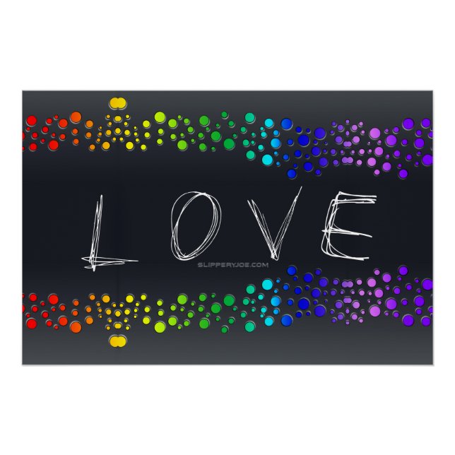 SlipperyJoe love bubbles red orange yellow green c Poster (Front)