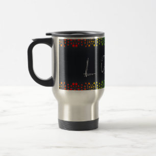 SlipperyJoe love bubbles red orange yellow green c Travel Mug