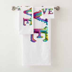 SlipperyJoe love is love dripping melting dynamic  Bath Towel Set