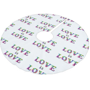 SlipperyJoe love is love dripping melting dynamic  Brushed Polyester Tree Skirt