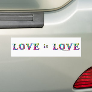 SlipperyJoe love is love dripping melting dynamic  Bumper Sticker