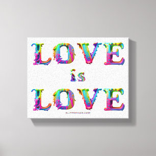 SlipperyJoe love is love dripping melting dynamic  Canvas Print