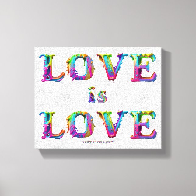 SlipperyJoe love is love dripping melting dynamic  Canvas Print (Front)