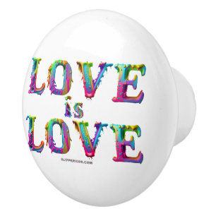 SlipperyJoe love is love dripping melting dynamic  Ceramic Knob