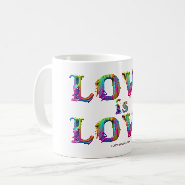 SlipperyJoe love is love dripping melting dynamic  Coffee Mug (Front Left)