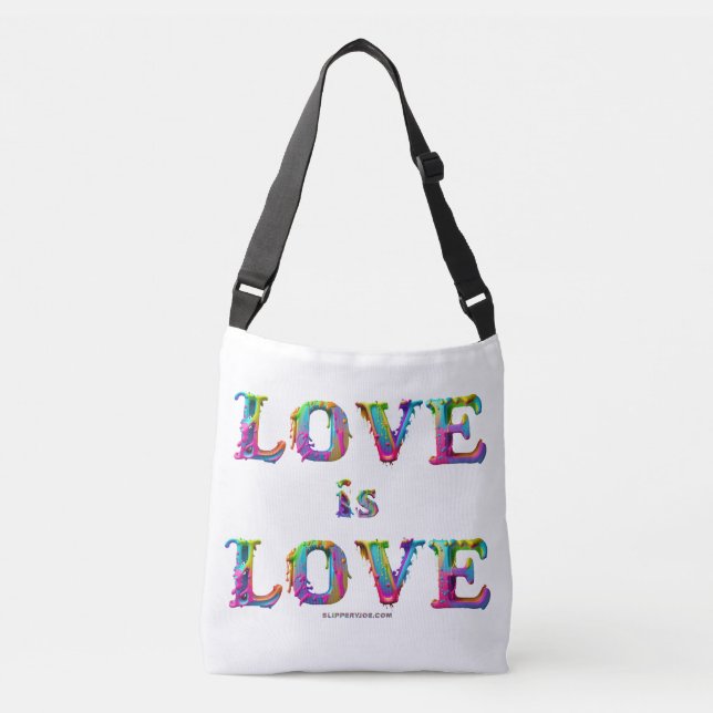 SlipperyJoe love is love dripping melting dynamic  Crossbody Bag (Front)