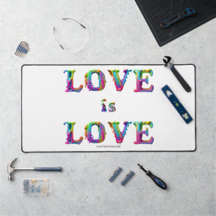 SlipperyJoe love is love dripping melting dynamic  Desk Mat