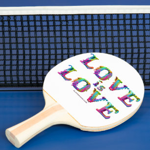 SlipperyJoe love is love dripping melting dynamic Ping Pong Paddle