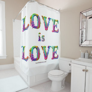 SlipperyJoe love is love dripping melting dynamic  Shower Curtain