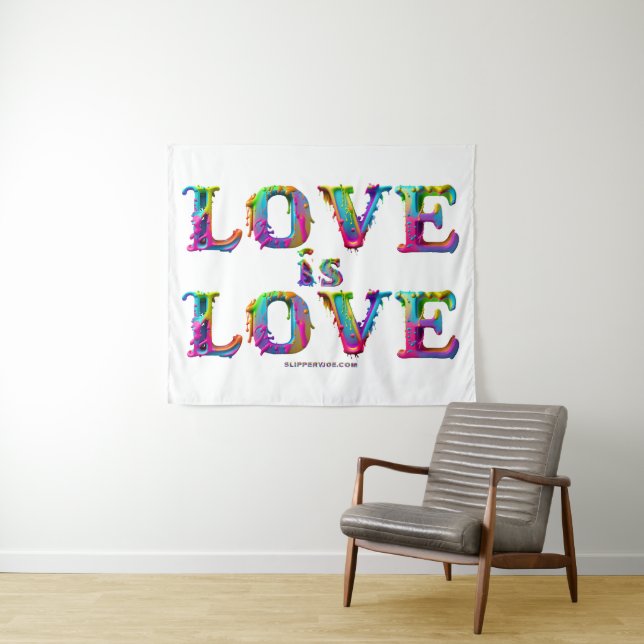 SlipperyJoe love is love dripping melting dynamic  Tapestry (In Situ (Horizontal))