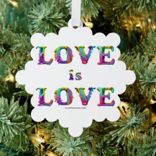 SlipperyJoe love is love dripping melting dynamic  Tree Decoration Card