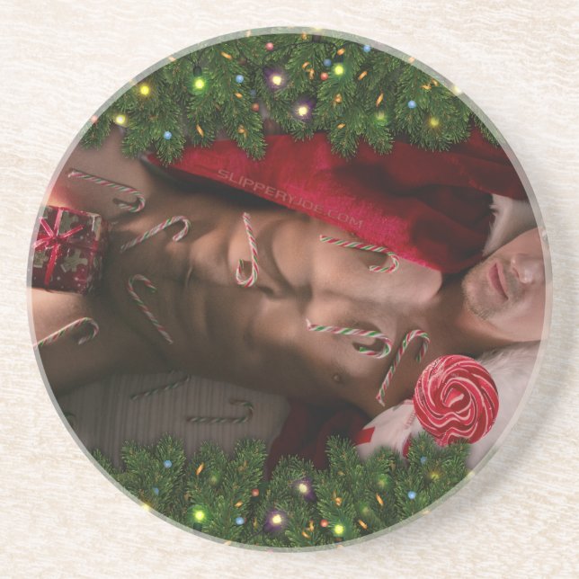 SlipperyJoe male chest six pack stomach bare torso Coaster (Front)