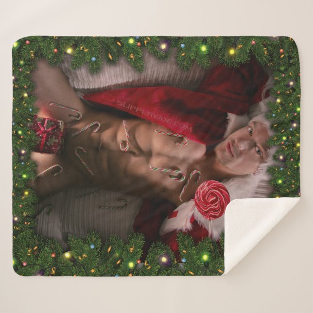 SlipperyJoe male chest six pack stomach bare torso Sherpa Blanket (Front (Horizontal))