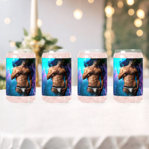 SlipperyJoe muscular man underwear bulge vibrant h Can Glass