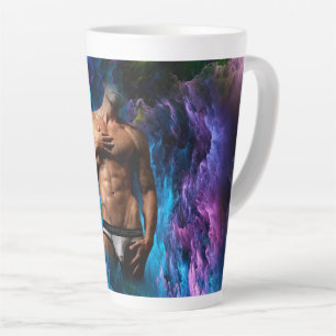 SlipperyJoe muscular man underwear bulge vibrant h Latte Mug