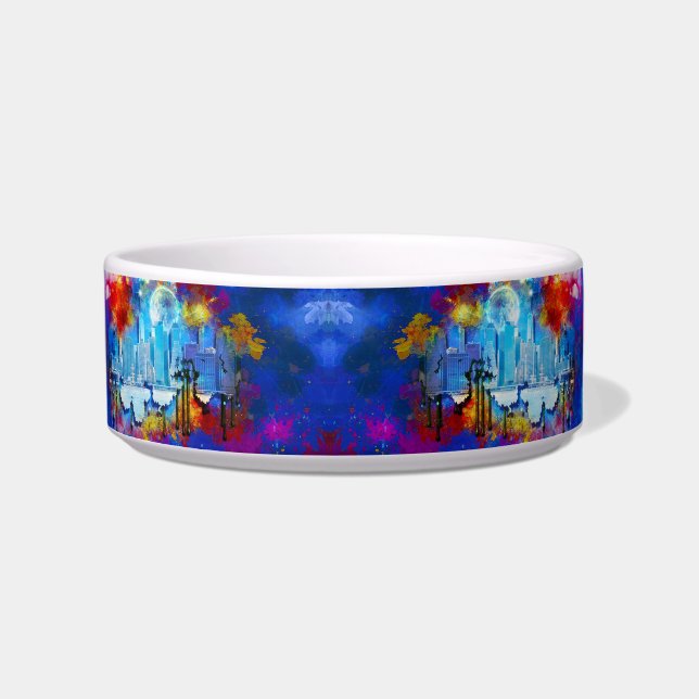 SlipperyJoe NYC graffiti moon surrounded swirling  Bowl (Front)