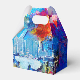 SlipperyJoe NYC graffiti moon surrounded swirling Favour Box