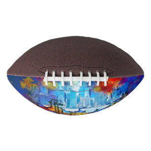 SlipperyJoe NYC graffiti moon surrounded swirling Football