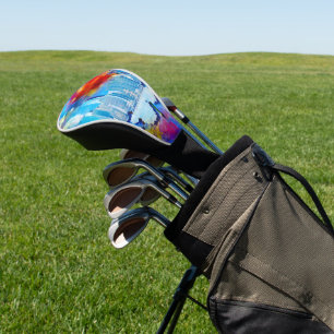 SlipperyJoe NYC graffiti moon surrounded swirling  Golf Head Cover