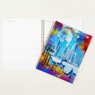 SlipperyJoe NYC graffiti moon surrounded swirling  Planner