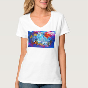 SlipperyJoe NYC graffiti moon surrounded swirling  T-Shirt