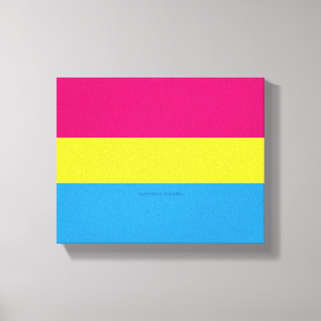SlipperyJoe pansexual pride flag pink amber and cy Canvas Print (Front)