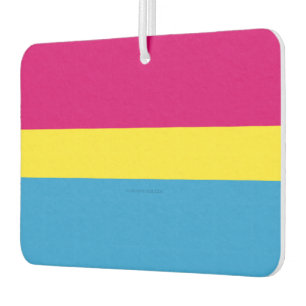 SlipperyJoe pansexual pride flag pink amber and cy Car Air Freshener