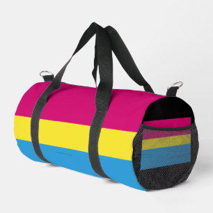 SlipperyJoe pansexual pride flag pink amber and cy Duffle Bag