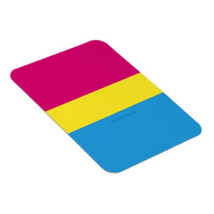 SlipperyJoe pansexual pride flag pink amber and cy Magnet