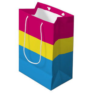 SlipperyJoe pansexual pride flag pink amber and cy Medium Gift Bag