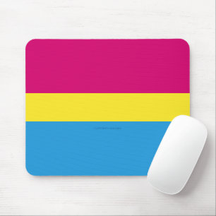 SlipperyJoe pansexual pride flag pink amber and cy Mouse Pad