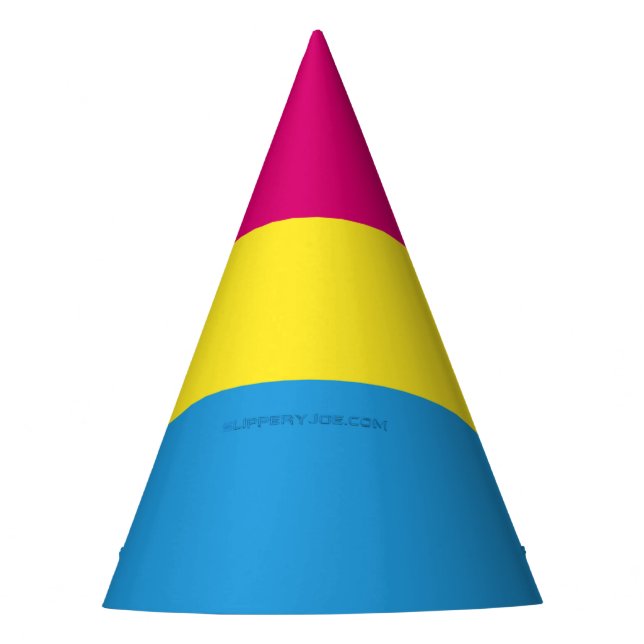 SlipperyJoe pansexual pride flag pink amber and cy Party Hat (Front)