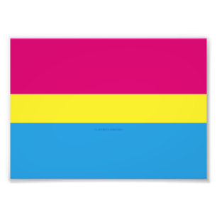 SlipperyJoe pansexual pride flag pink amber and cy Photo Print